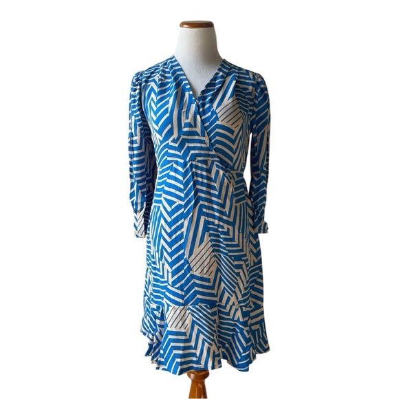 Anna Kay Geometric Print Flounce Hem Minna Dress - Picture 2 of 13